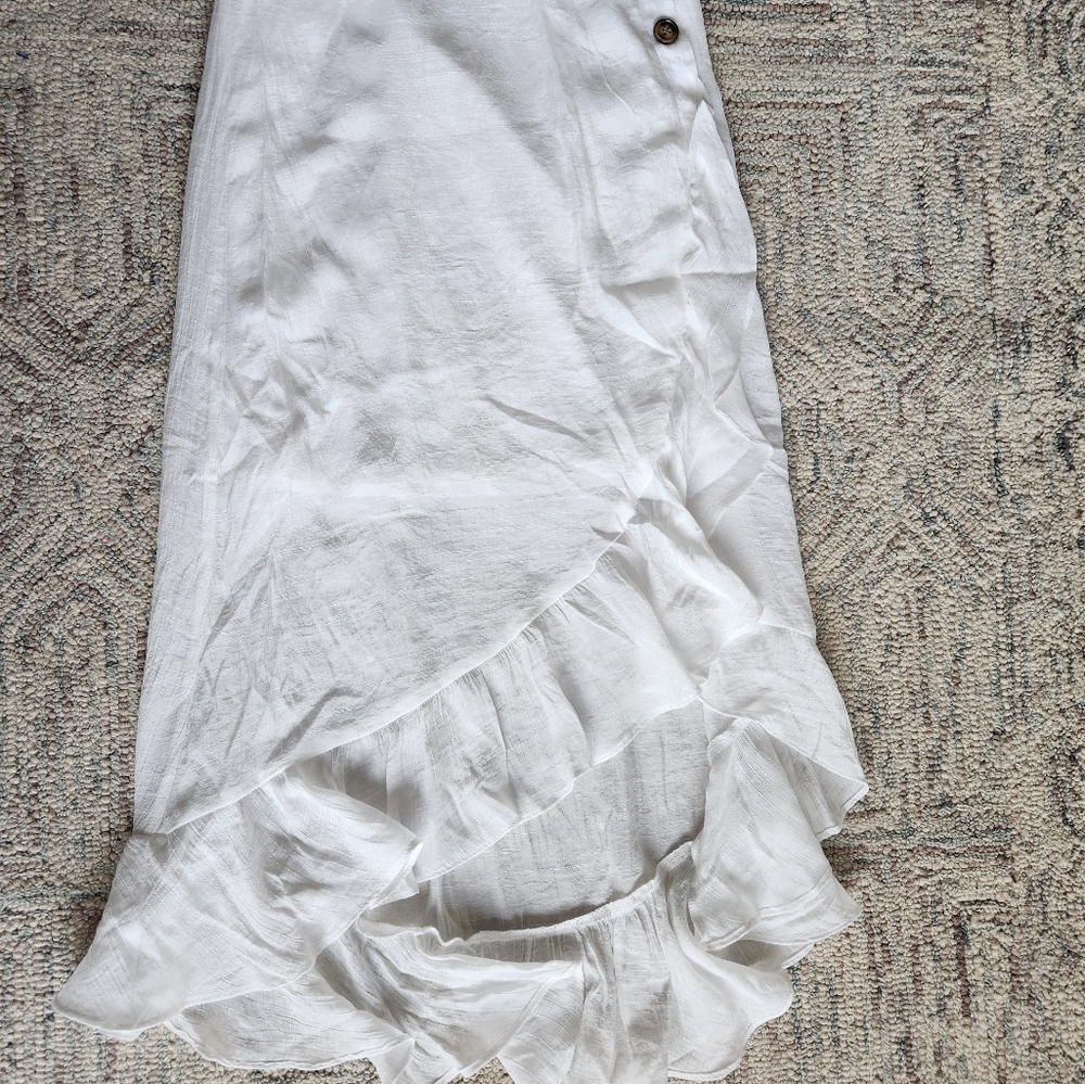 White skirt.
